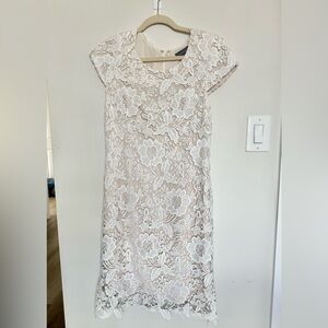 Luxology Cream Appliqué Dress